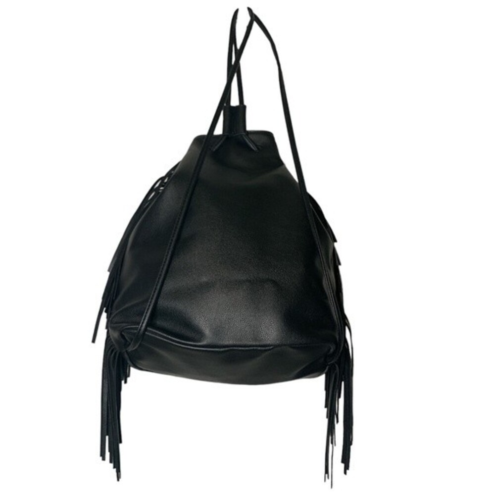 NWOT VICTORIA’S SECRET FAUX LEATHER FRINGE BACKPACK IN BLACK . LIMITED EDITION - Picture 5 of 10